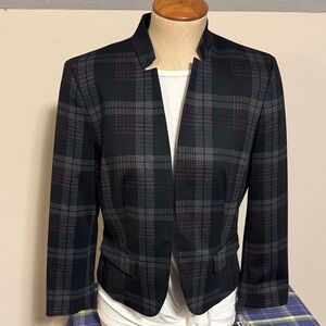 Nine West Plaid open front jacket size 6 NWT